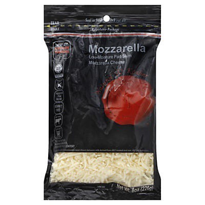 slide 1 of 3, Natural & Kosher Shredded Part Skim Mozzarella, 8 oz