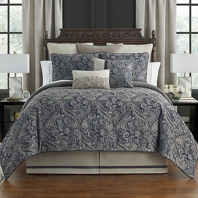 slide 1 of 7, Waterford Danehill King Comforter Set - Blue, 4 ct