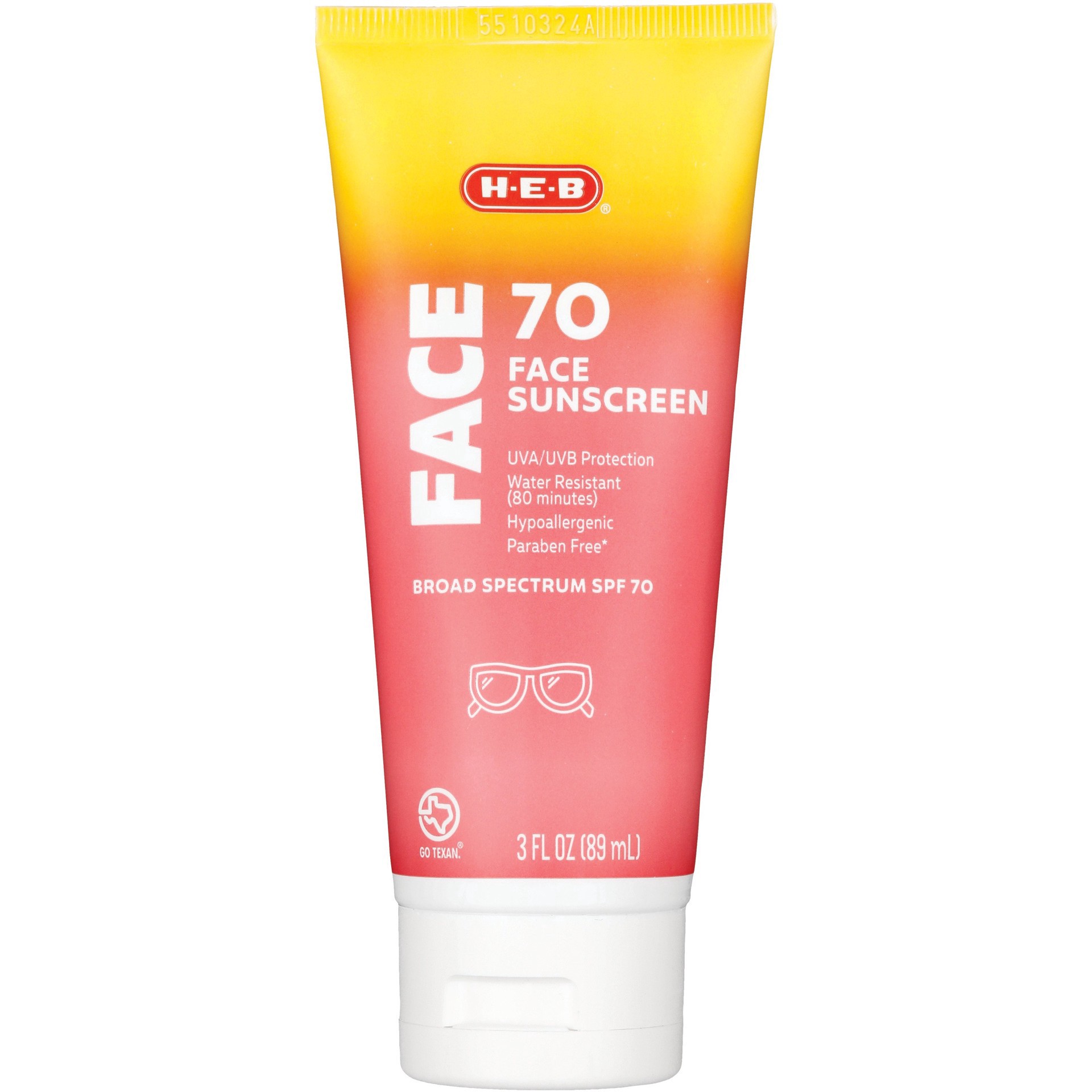 slide 1 of 1, H-E-B Broad Spectrum Sunscreen Face Lotion – SPF 70, 3 oz