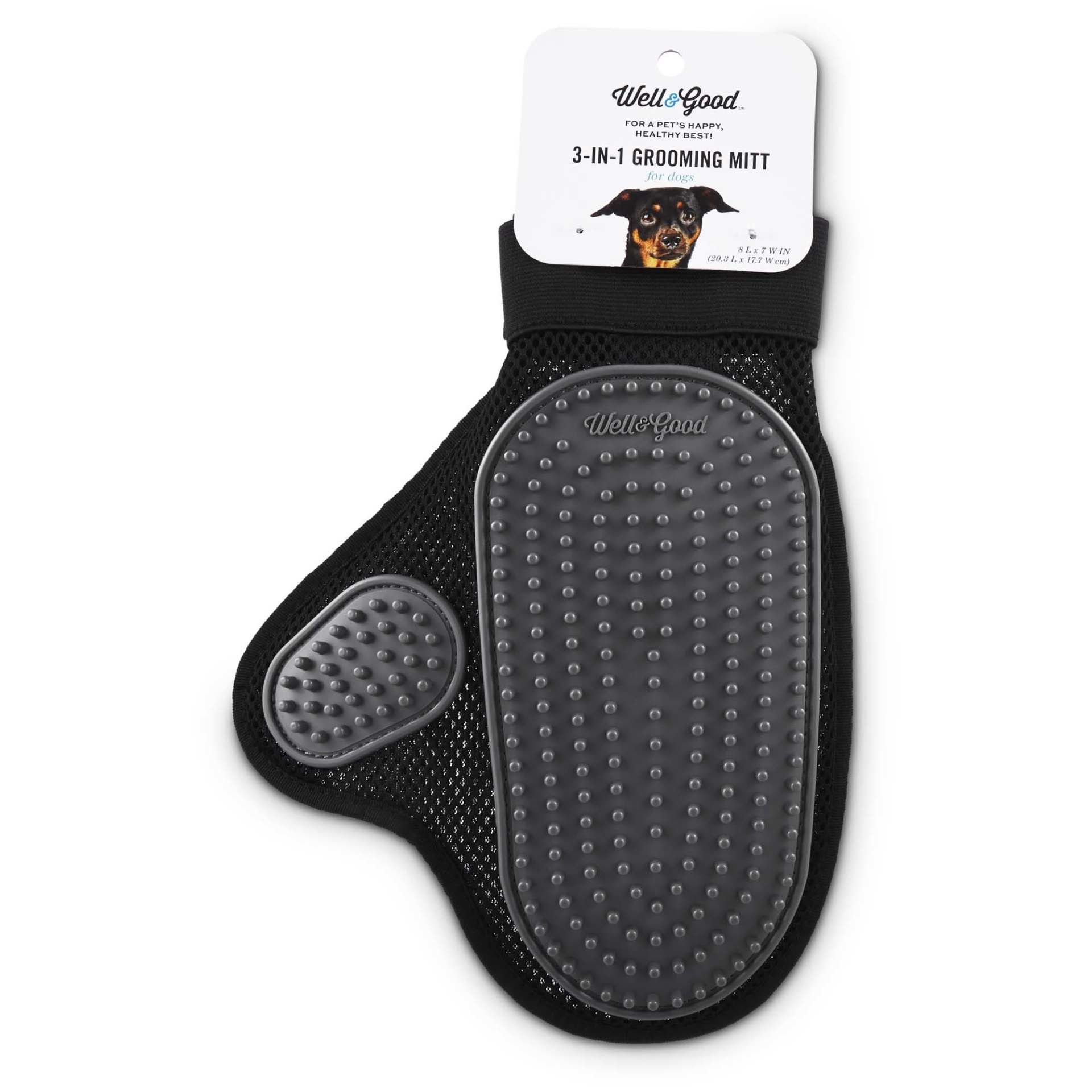 slide 1 of 1, Well & Good Black 3-in-1 Grooming Mitt for Dogs, 1 ct