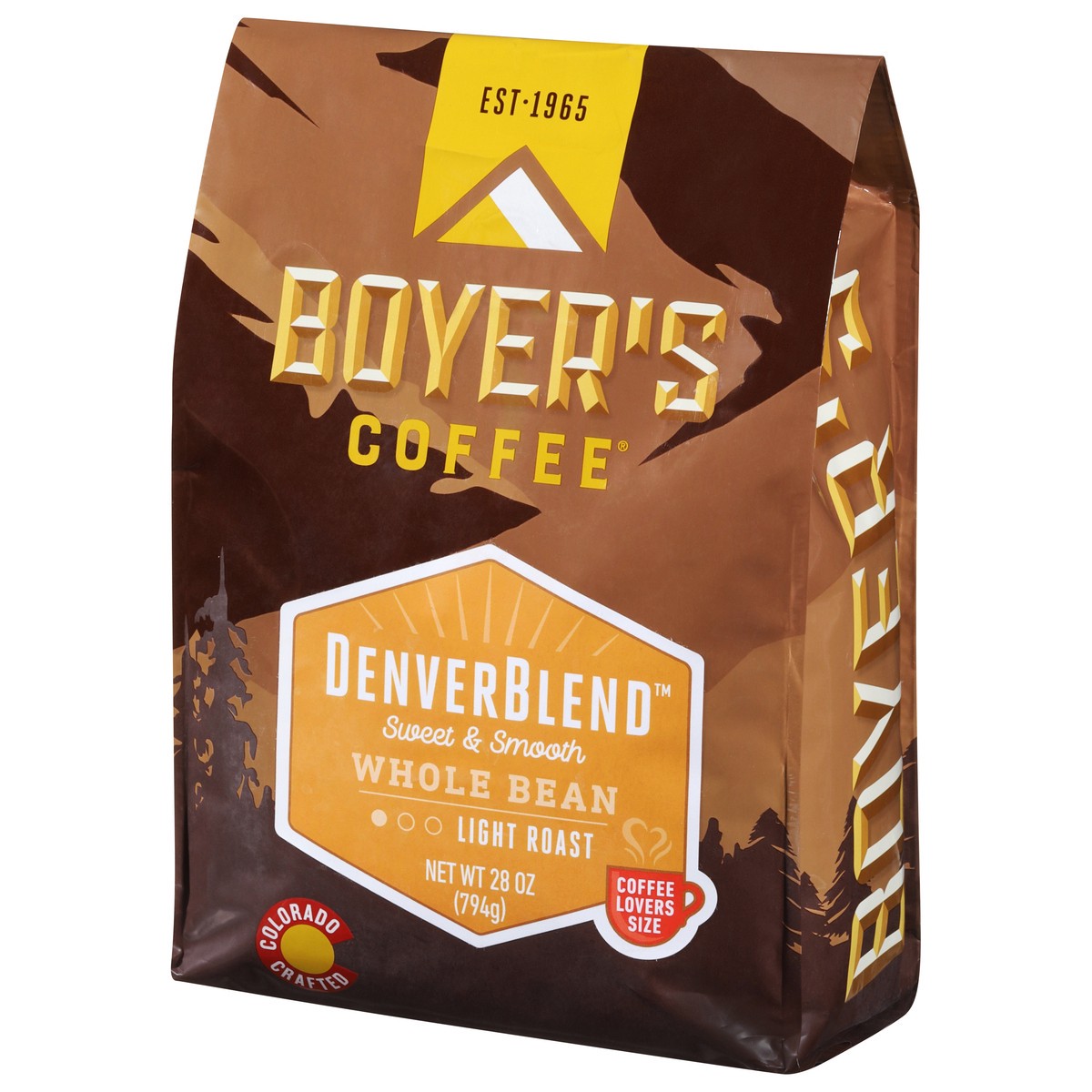 slide 6 of 9, Boyer's Light Roast Whole Bean Denver Blend Coffee - 28 oz, 28 oz