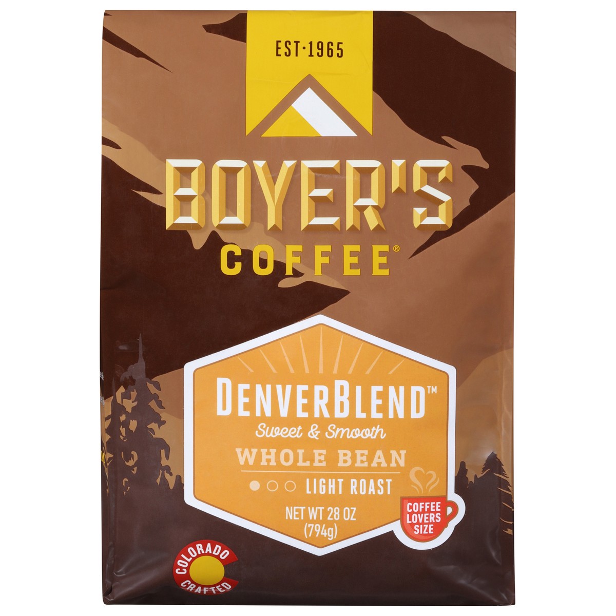 slide 1 of 9, Boyer's Light Roast Whole Bean Denver Blend Coffee - 28 oz, 28 oz