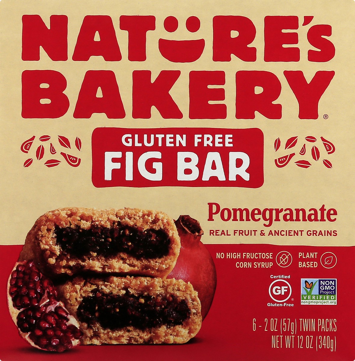 slide 4 of 9, Nature's Bakery Pomegranate Gluten Free Fig Bars, Snack Bars, 6 Ct, 6 ct; 2 oz