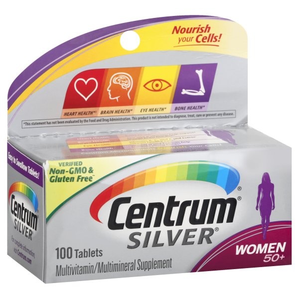 slide 1 of 6, Centrum Silver Women 50+ Multivitamin/Multimineral Supplement, 100 ct