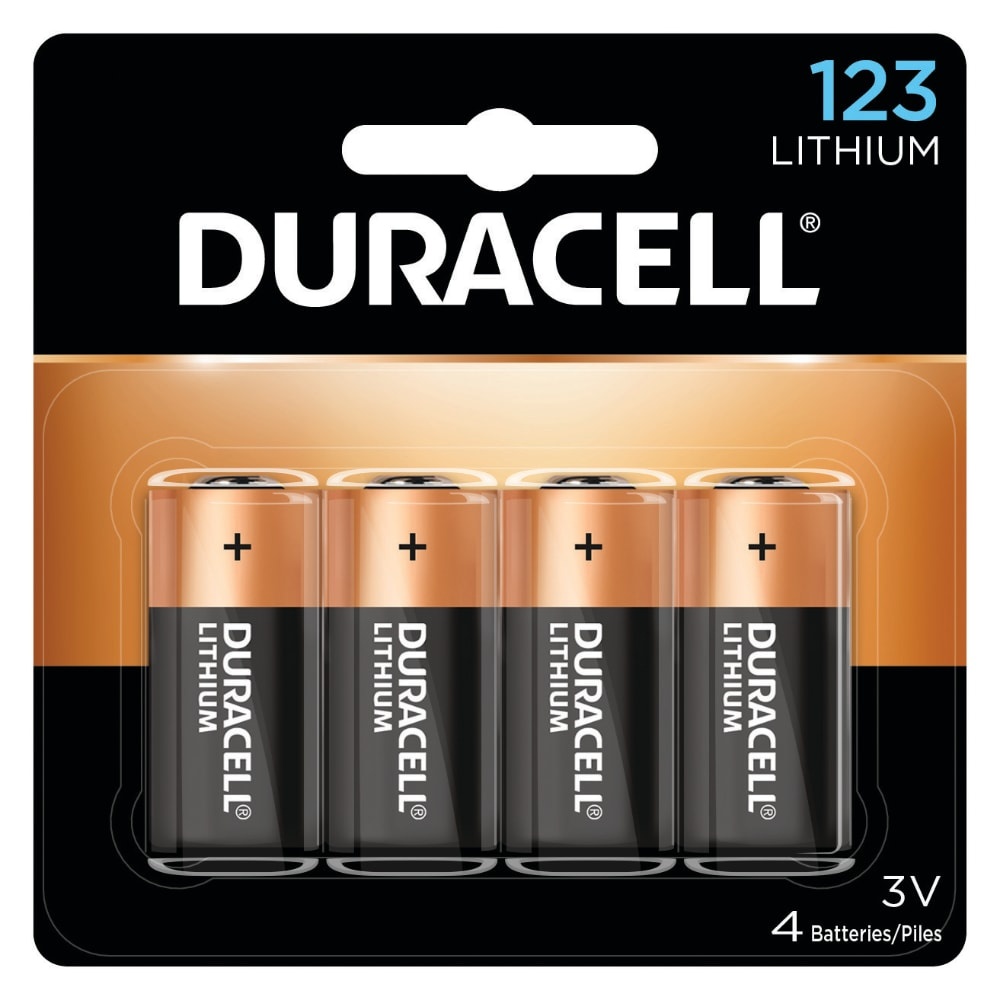 slide 1 of 1, Duracell Lithium 123 Specialty Batteries, 4 ct