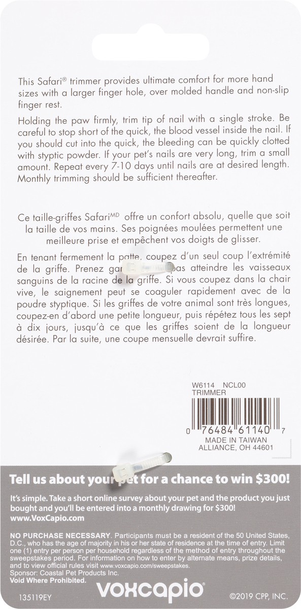 slide 4 of 13, Safari by Coastal Cat Deluxe Nail Trimmer, No Color, One Size (5" L x 2.25" W), 1 ct