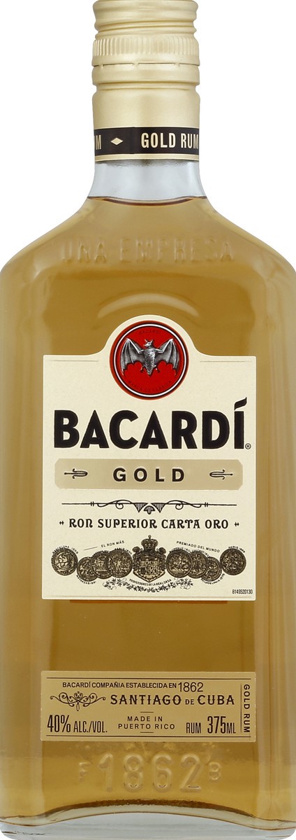 slide 1 of 3, Bacardi Gold Rum, 375 ml