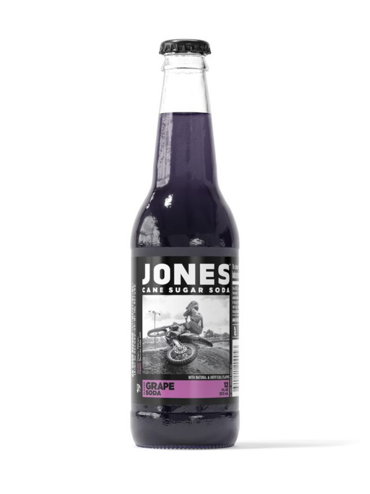 slide 1 of 9, JONES SODA Grape, 12 oz