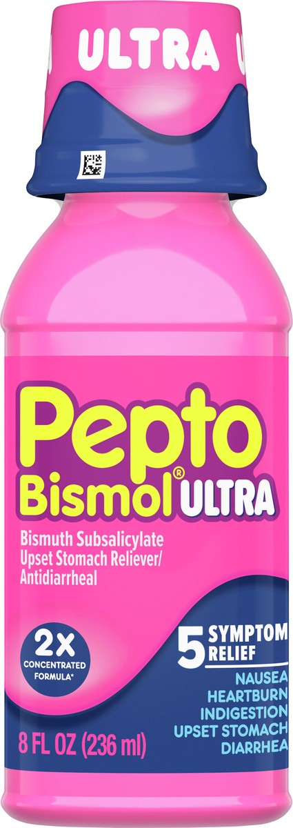 slide 3 of 8, Pepto Bismol Liquid Ultra for Nausea, Heartburn, Indigestion, Upset Stomach, and Diarrhea Relief, Original Flavor 8 oz, 8 fl oz