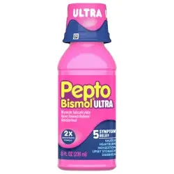 Pepto Bismol Liquid Ultra for Nausea, Heartburn, Indigestion, Upset Stomach, and Diarrhea Relief, Original Flavor 8 oz