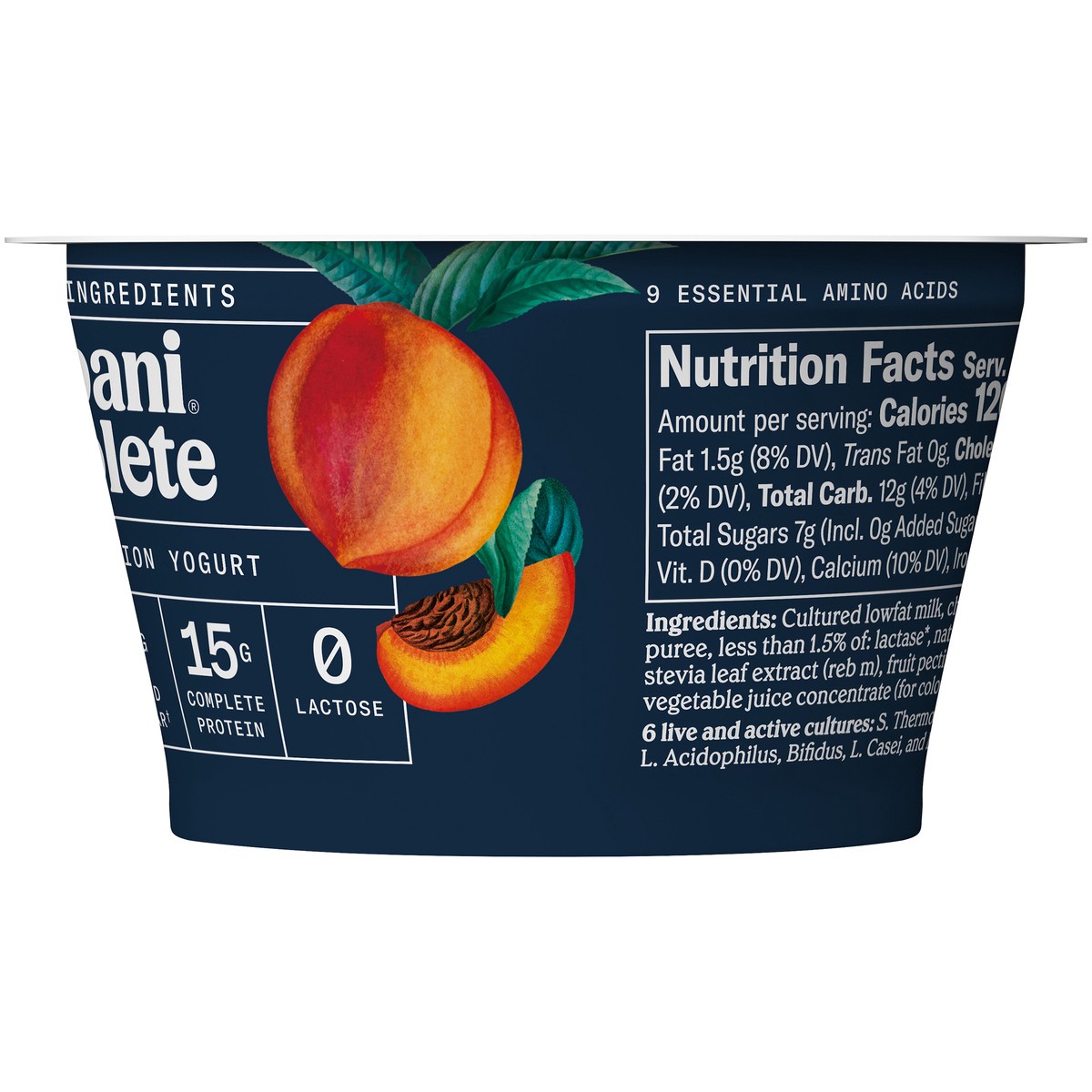 slide 8 of 12, Chobani Complete Greek Yogurt Peach 5.3oz, 5.3 oz