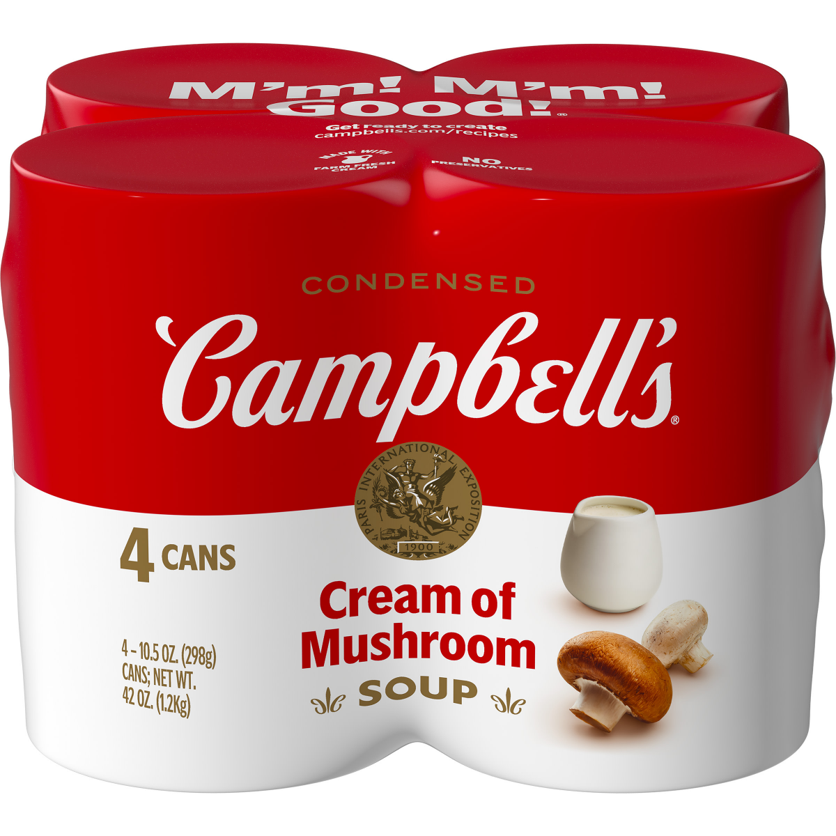 slide 1 of 29, Campbell's Condensed Cream of Mushroom Soup, 4 ct; 10.5 oz