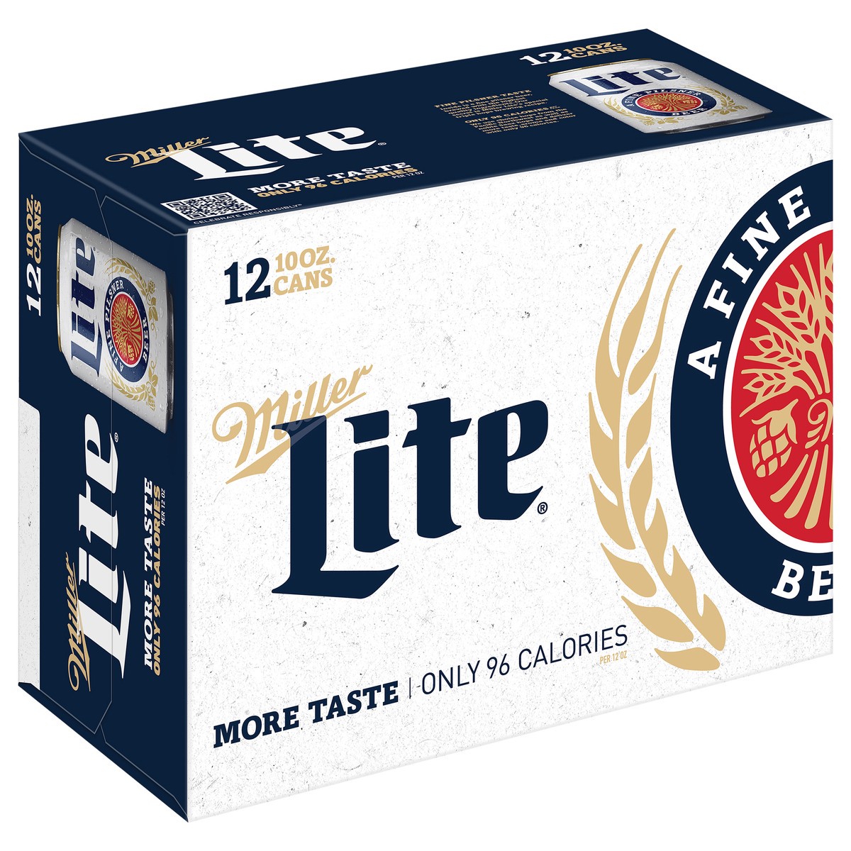 slide 3 of 9, Miller Lite American Light Lager Beer, 4.2% ABV, 12-pack, 10-oz beer cans, 240 oz