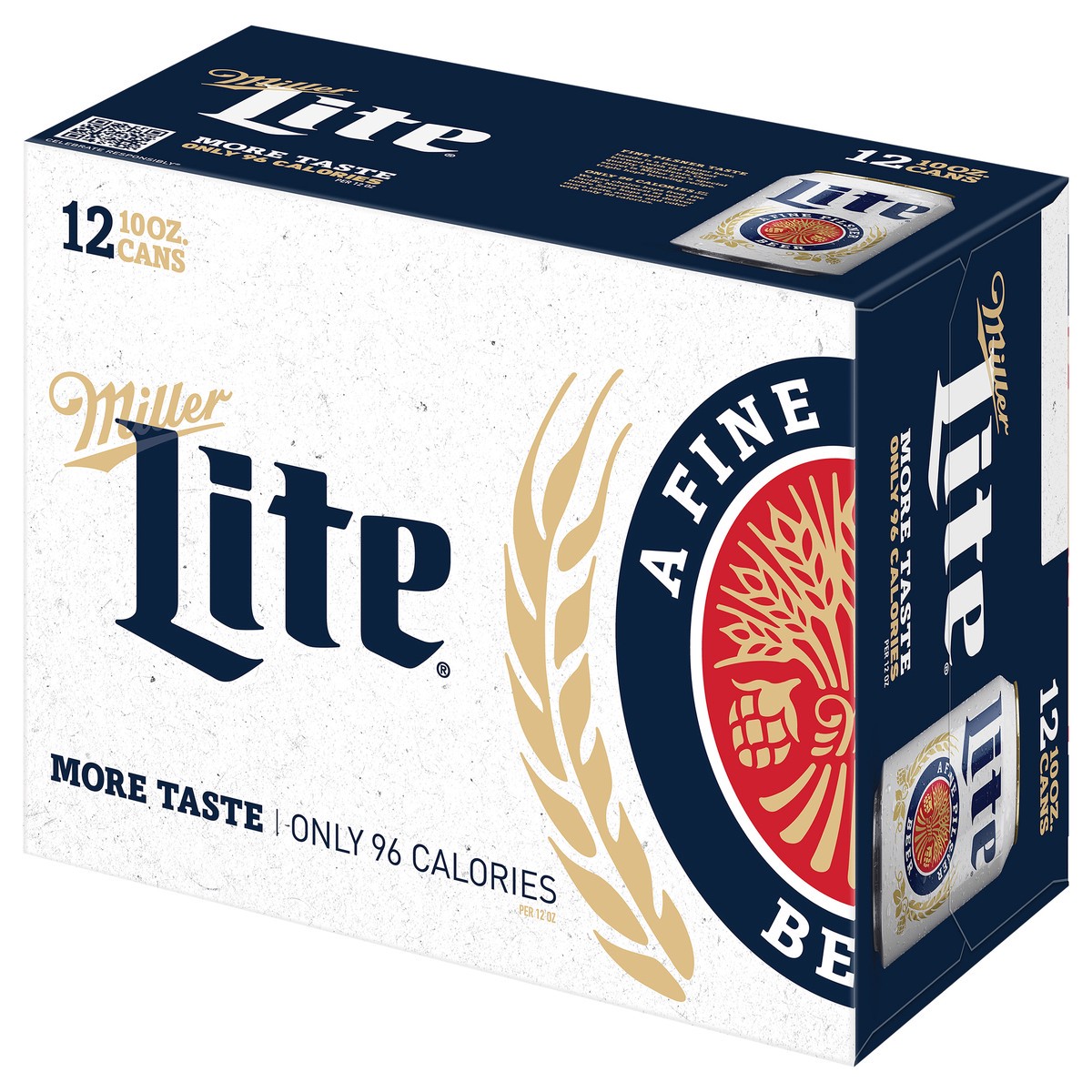 slide 4 of 9, Miller Lite American Light Lager Beer, 4.2% ABV, 12-pack, 10-oz beer cans, 240 oz