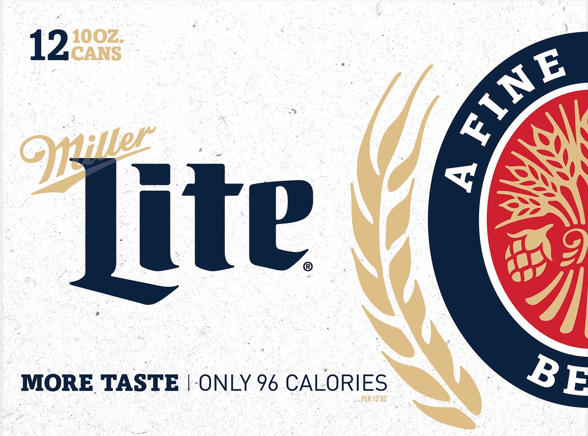 slide 9 of 9, Miller Lite American Light Lager Beer, 4.2% ABV, 12-pack, 10-oz beer cans, 240 oz