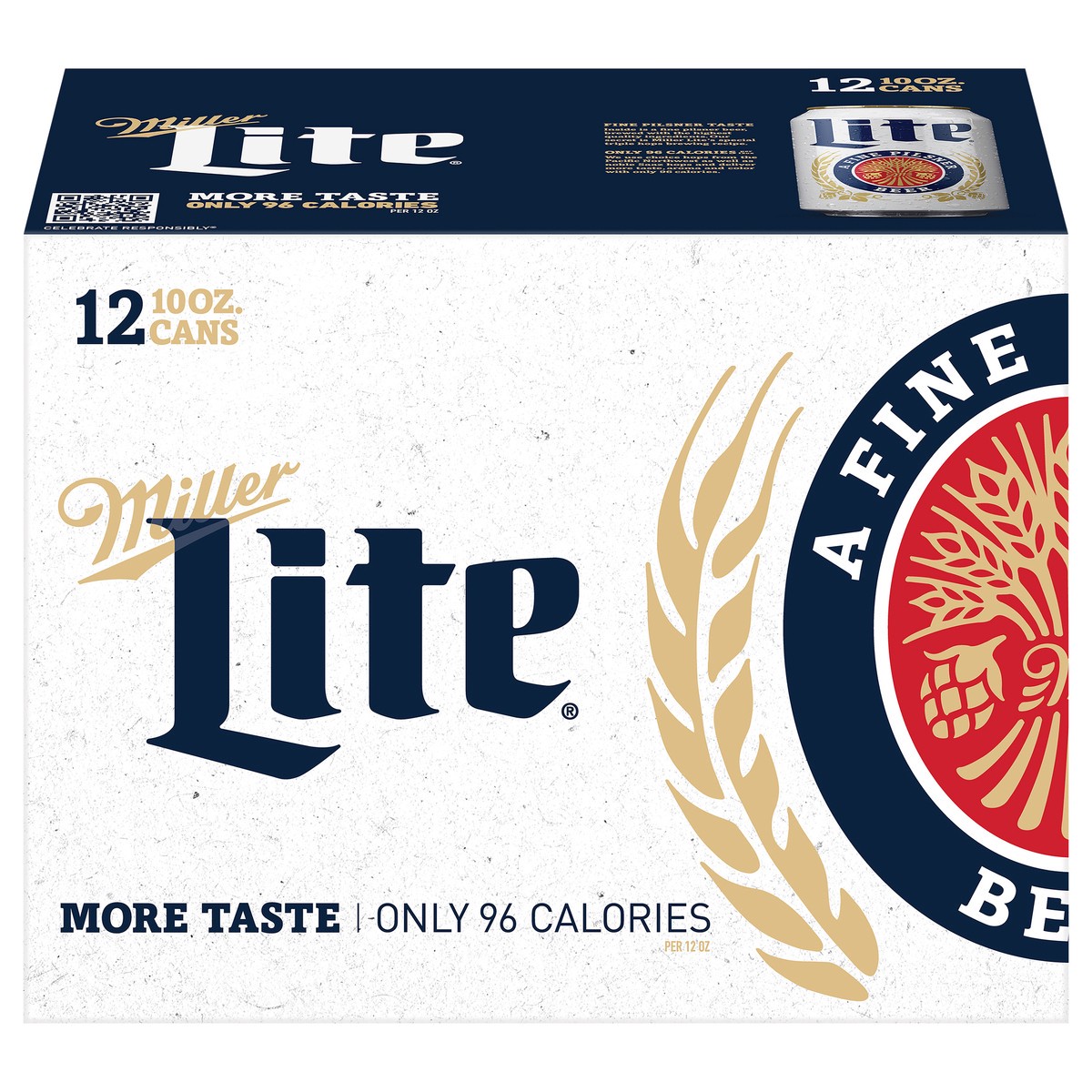 slide 1 of 9, Miller Lite American Light Lager Beer, 4.2% ABV, 12-pack, 10-oz beer cans, 240 oz