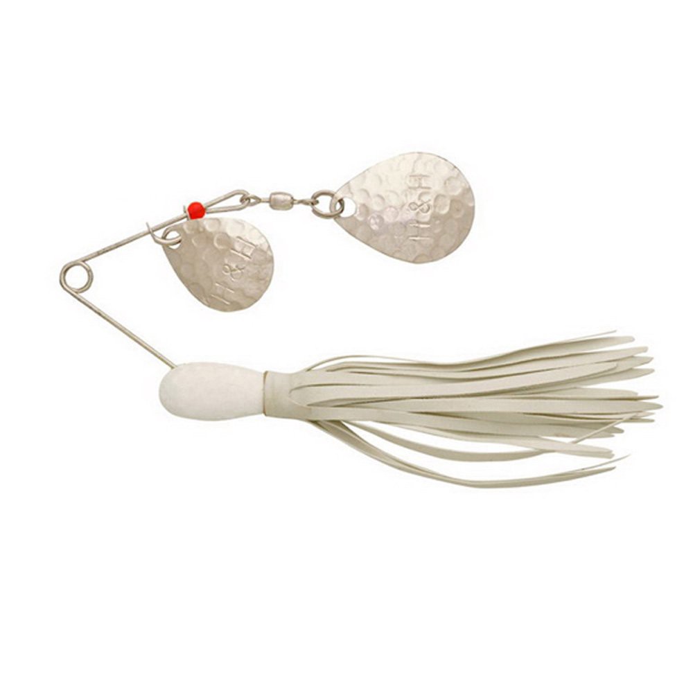 slide 1 of 1, H&H Lure Company White Double Spinner Lure, 1 ct