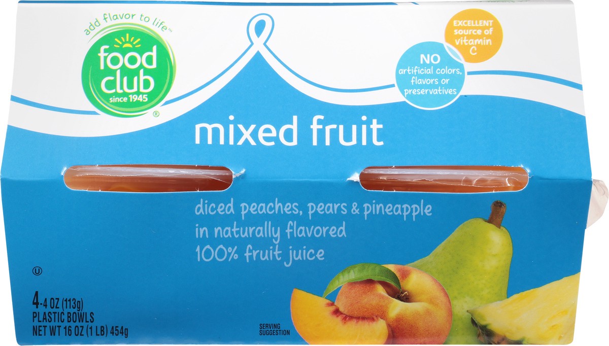 slide 2 of 14, Food Club Mixed Fruit 4ea, 4 ct