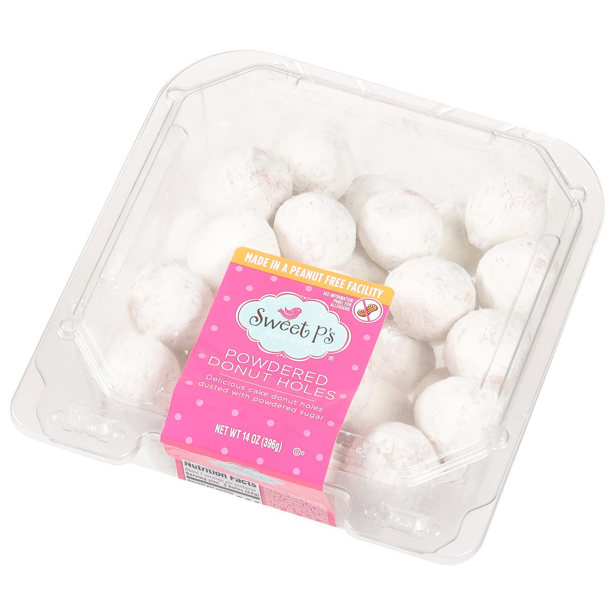 slide 5 of 9, Sweet P's Bake Shop Powdered Donut Holes 14 oz, 
