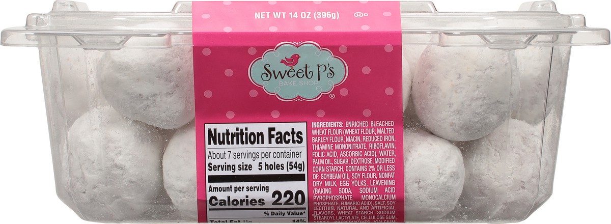 slide 4 of 9, Sweet P's Bake Shop Powdered Donut Holes 14 oz, 