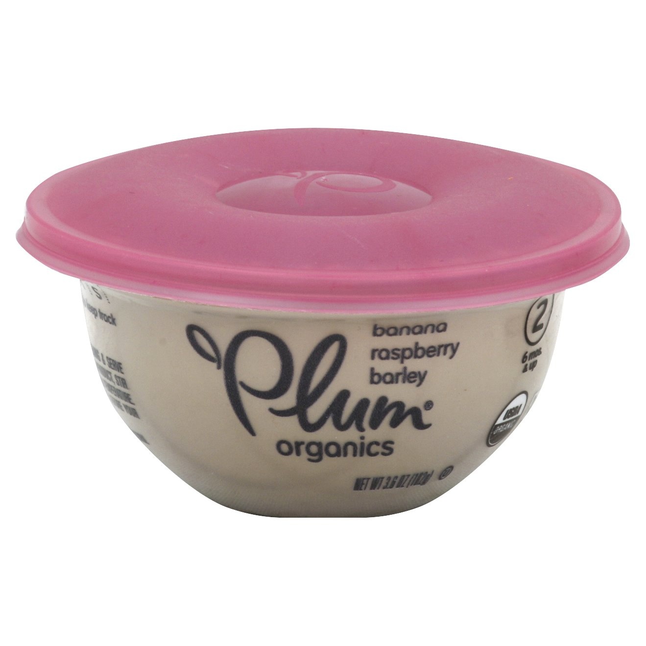 slide 1 of 5, Plum Organics Banana Raspberry & Barley Baby Bowl, 3.6 oz