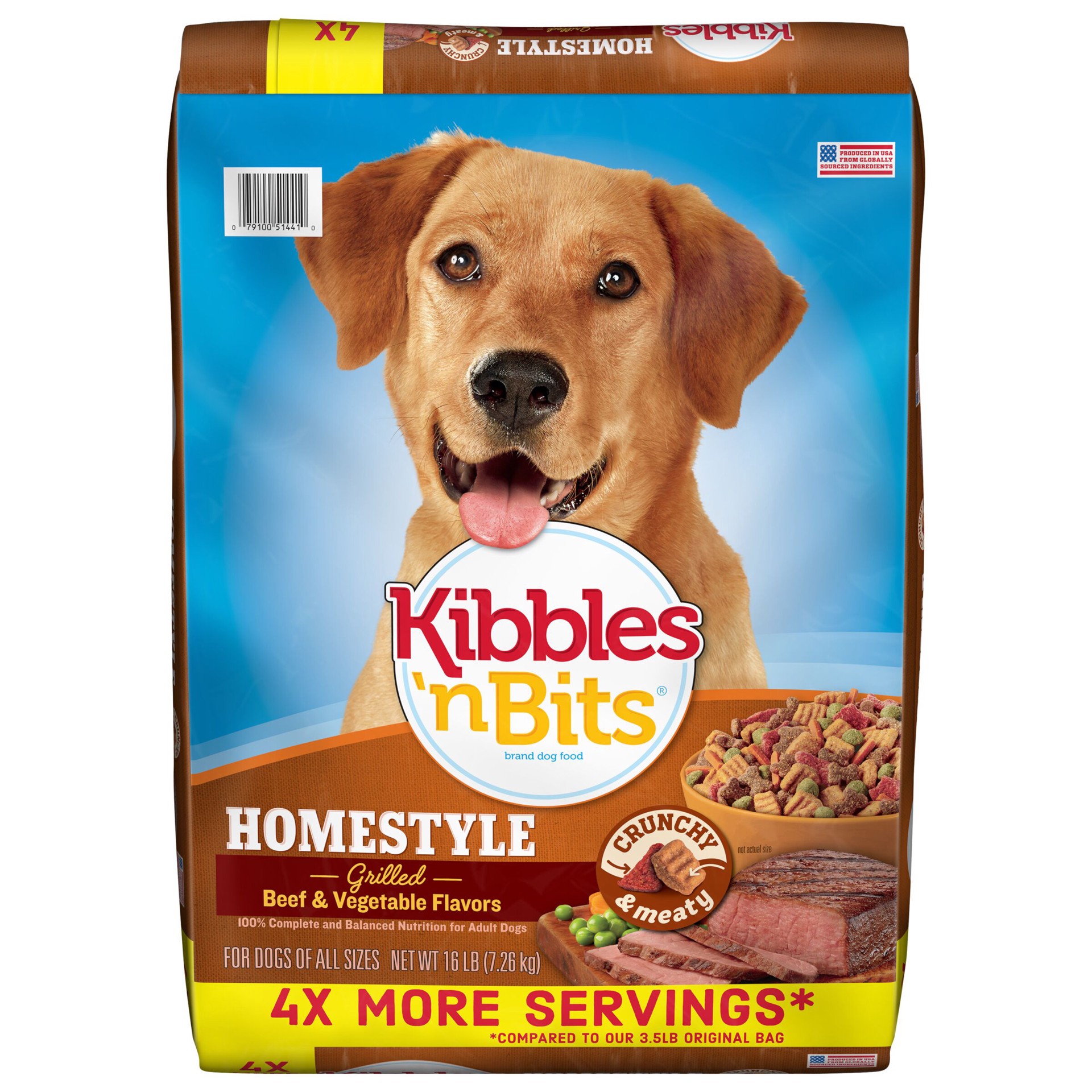 slide 1 of 5, Kibbles 'n Bits Homestyle Grilled Beef & Vegetable Flavors, 16-Pound, 17.6 lb