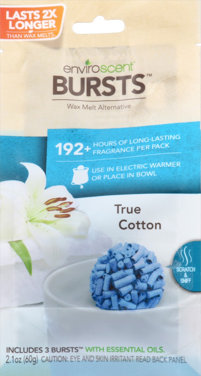 slide 2 of 2, Enviroscent Bursts Scent Warmer Refill, True Cotton, 3 ct