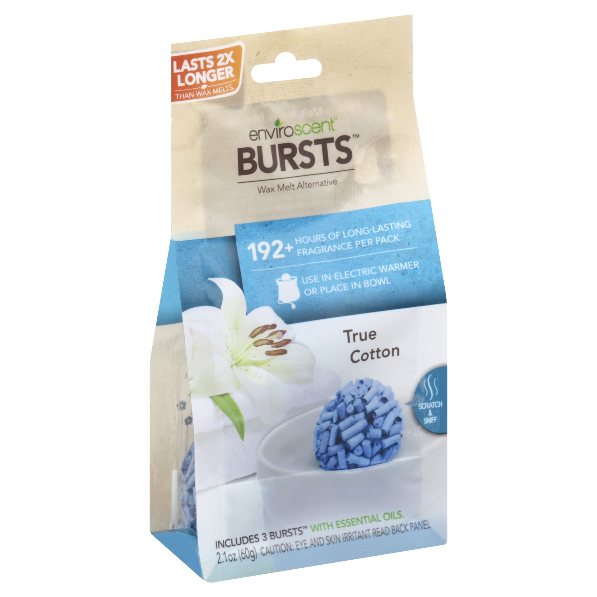 slide 1 of 2, Enviroscent Bursts Scent Warmer Refill, True Cotton, 3 ct