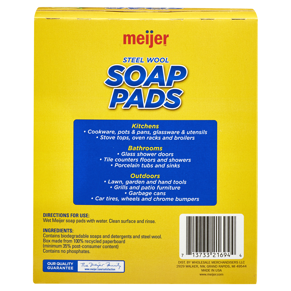 slide 2 of 2, Meijer Steel Wool Soap Pads Lemon, 10 ct