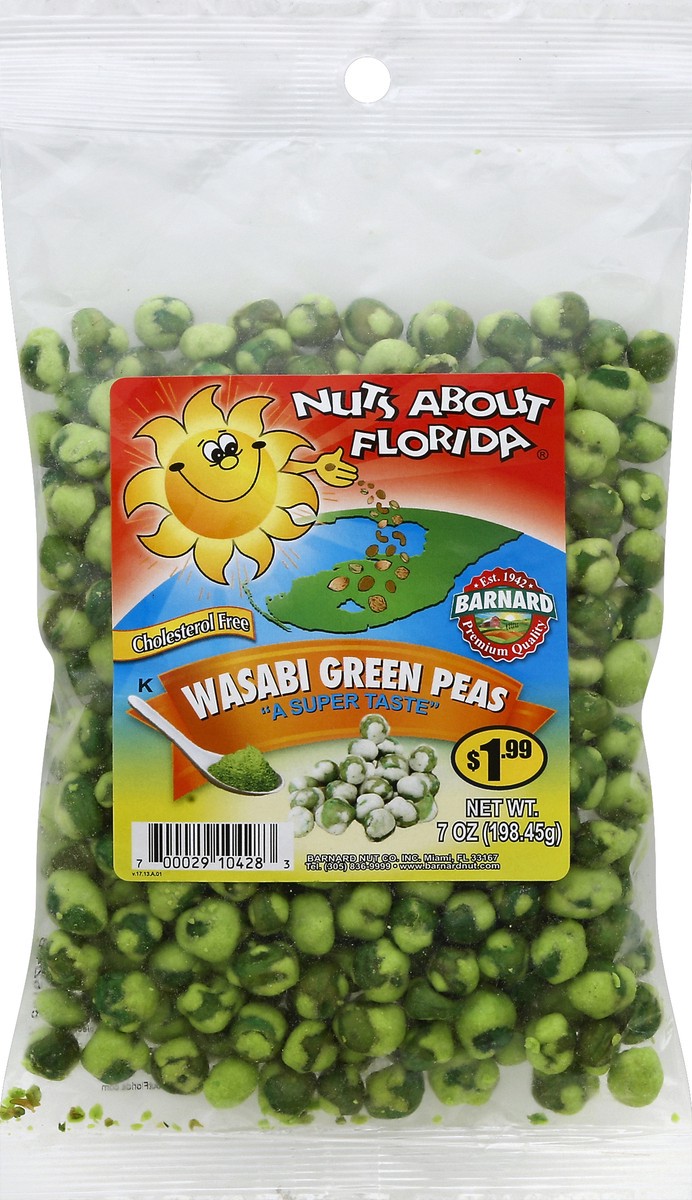 slide 2 of 3, Nuts About Florida Wasabi Green Peas 7 oz, 7 oz