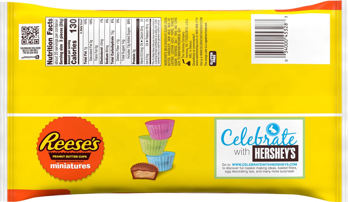 slide 3 of 6, Reese's Big Bag Miniatures Milk Chocolate & Peanut Butter Peanut Butter Cups 18.5 oz, 18.5 oz