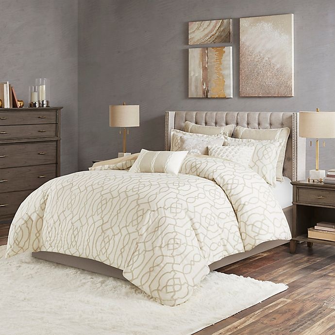 slide 1 of 9, Madison Park Signature Clarity Queen Comforter Set - Taupe, 8 ct