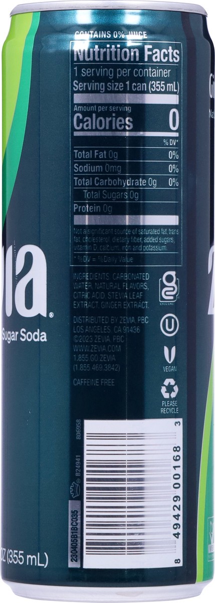 slide 6 of 9, Zevia Ginger Ale Sleek Single - 12 oz, 12 oz