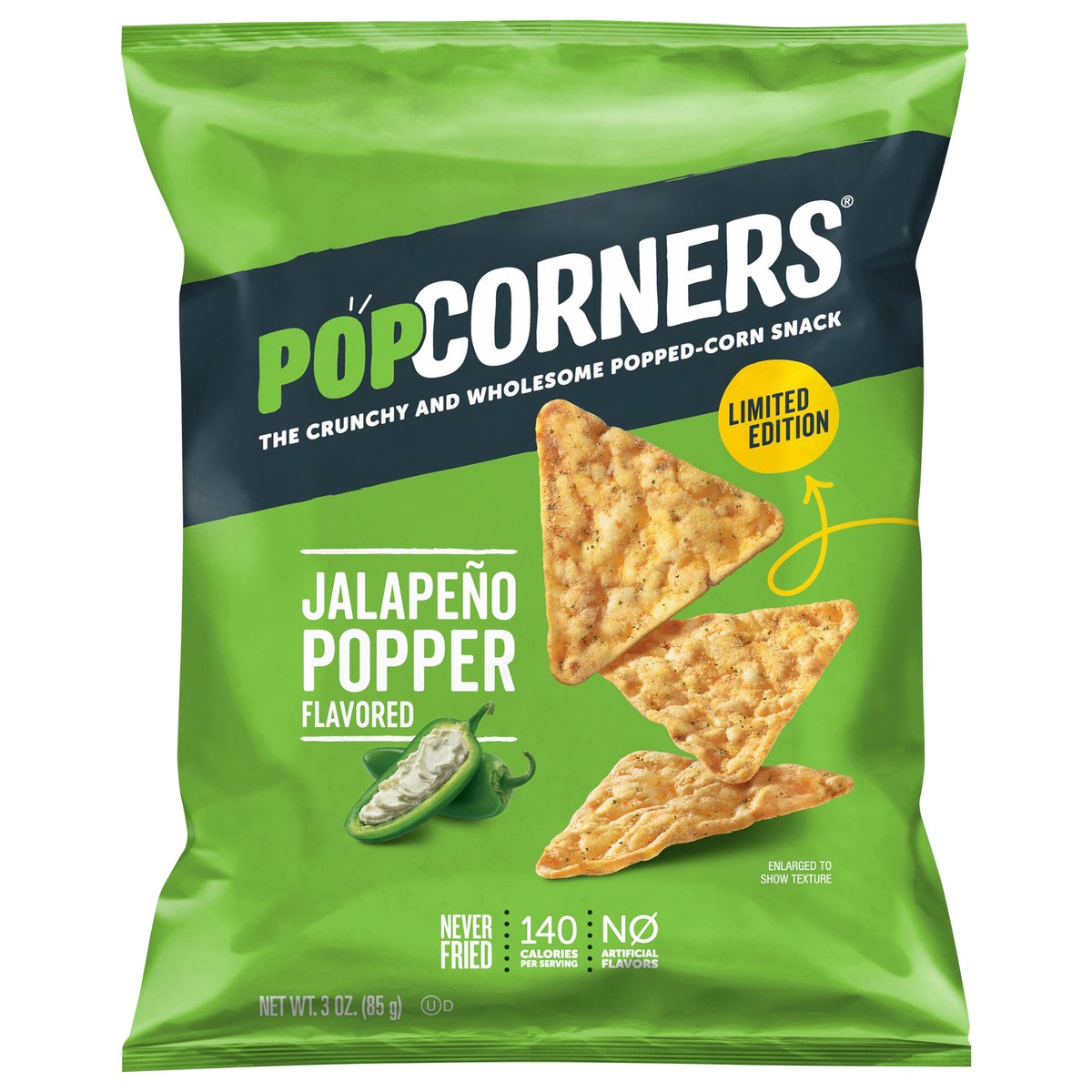 slide 3 of 8, Popcorners Jalapeno Popper Single Serve, 3 oz