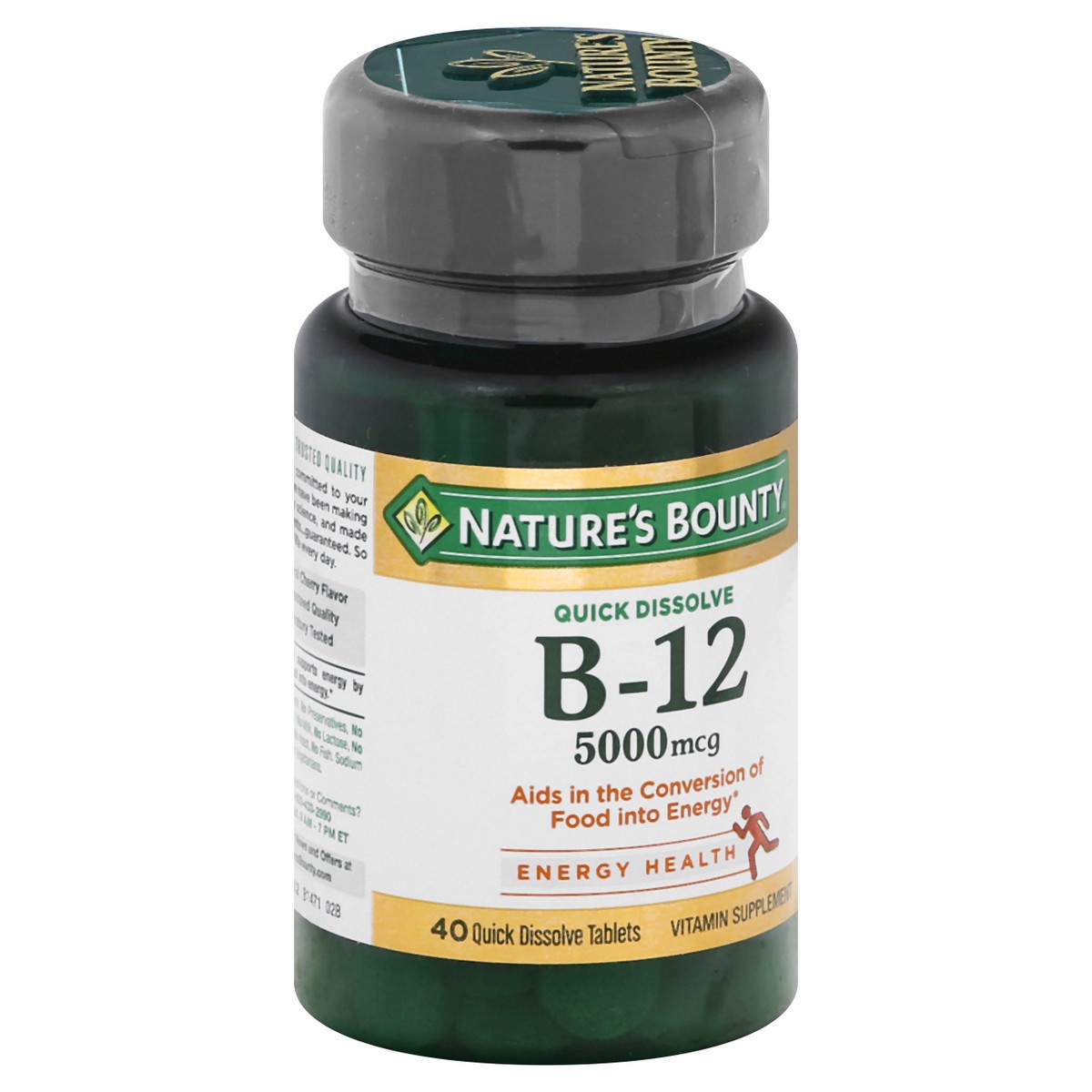 slide 8 of 9, Nature's Bounty Vitamin B12 5,000 mcg Quick Dissolve, 40 ct