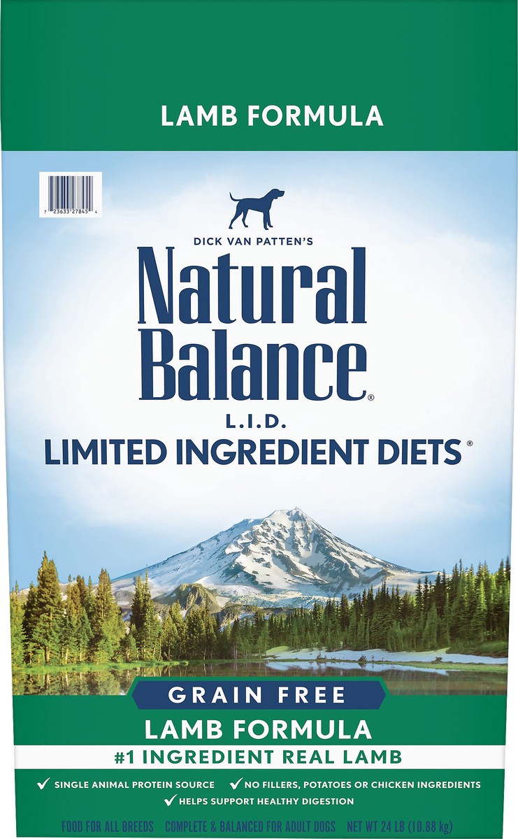 slide 2 of 9, Natural Balance L.I.D. Limited Ingredient Diets Grain Free Lamb Formula Dog Food 24 lb, 24 lb