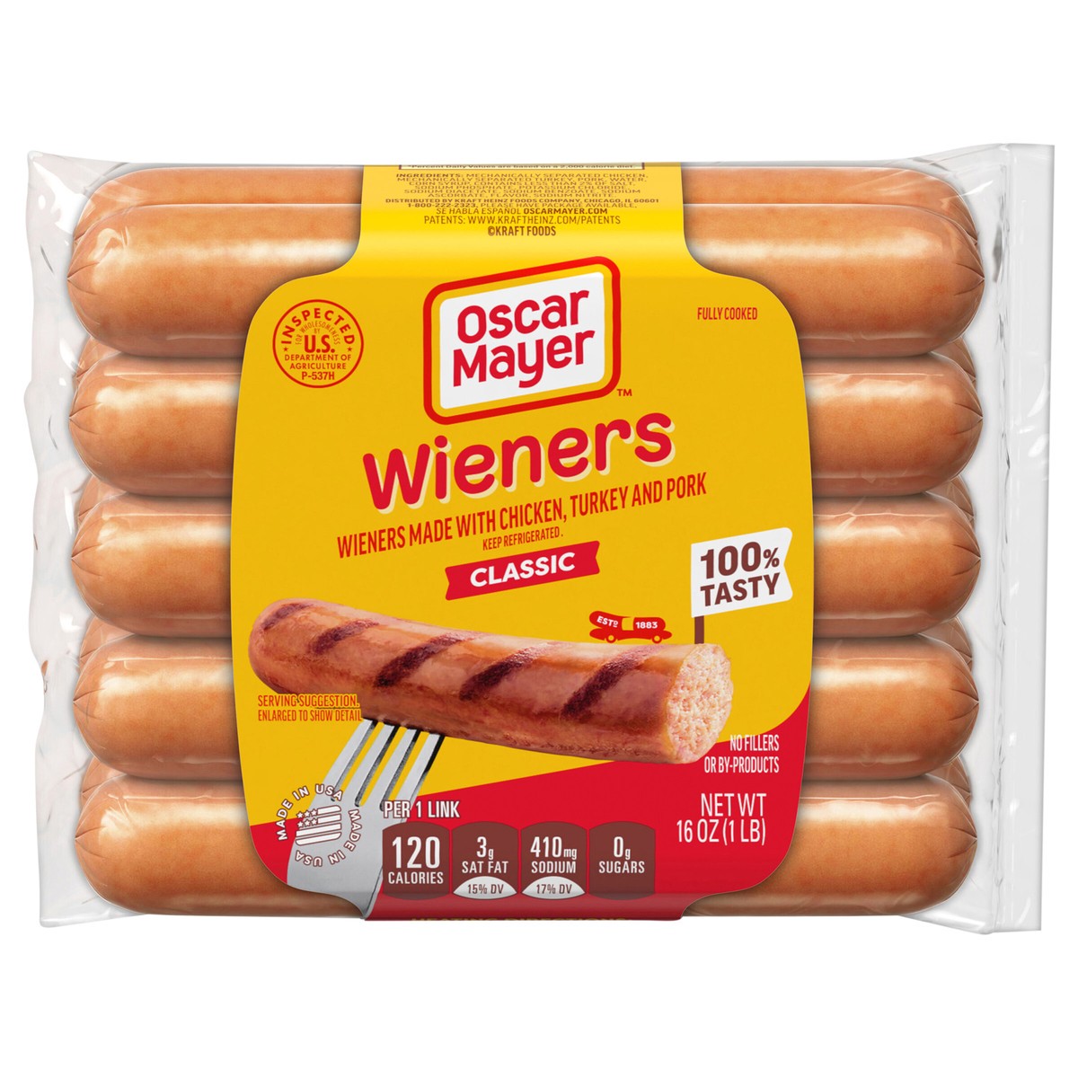 slide 1 of 9, Oscar Mayer Classic Wieners Hot Dogs, 10 ct Pack, 16 oz