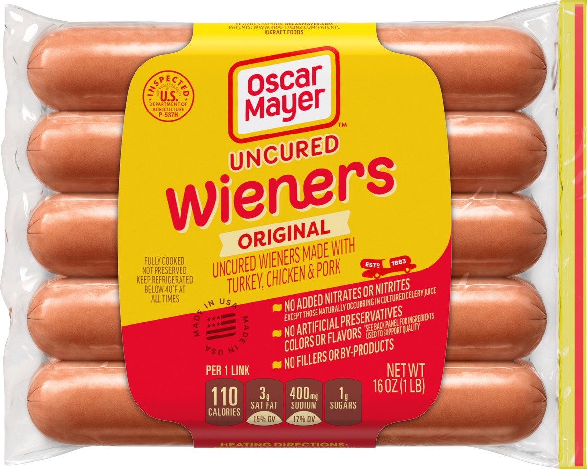 slide 4 of 9, Oscar Mayer Original Uncured Wieners Hot Dogs - 16oz/10ct, 