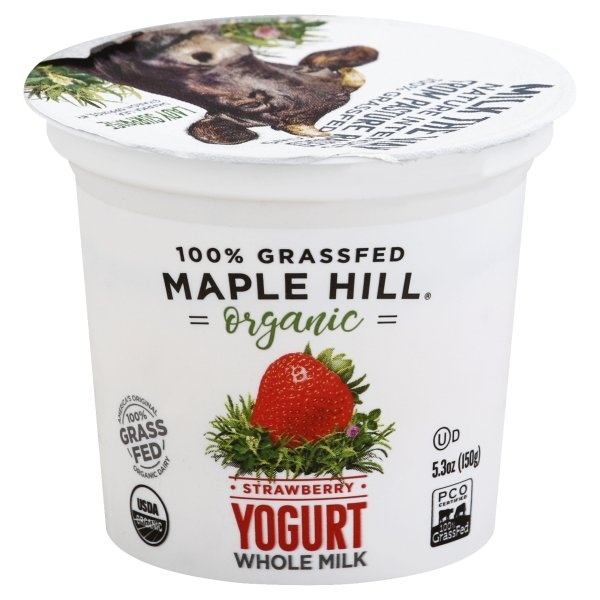 slide 1 of 1, Maple Hill Creamery Organic Whole Milk Blended Vanilla Yogurt, 5.3 oz