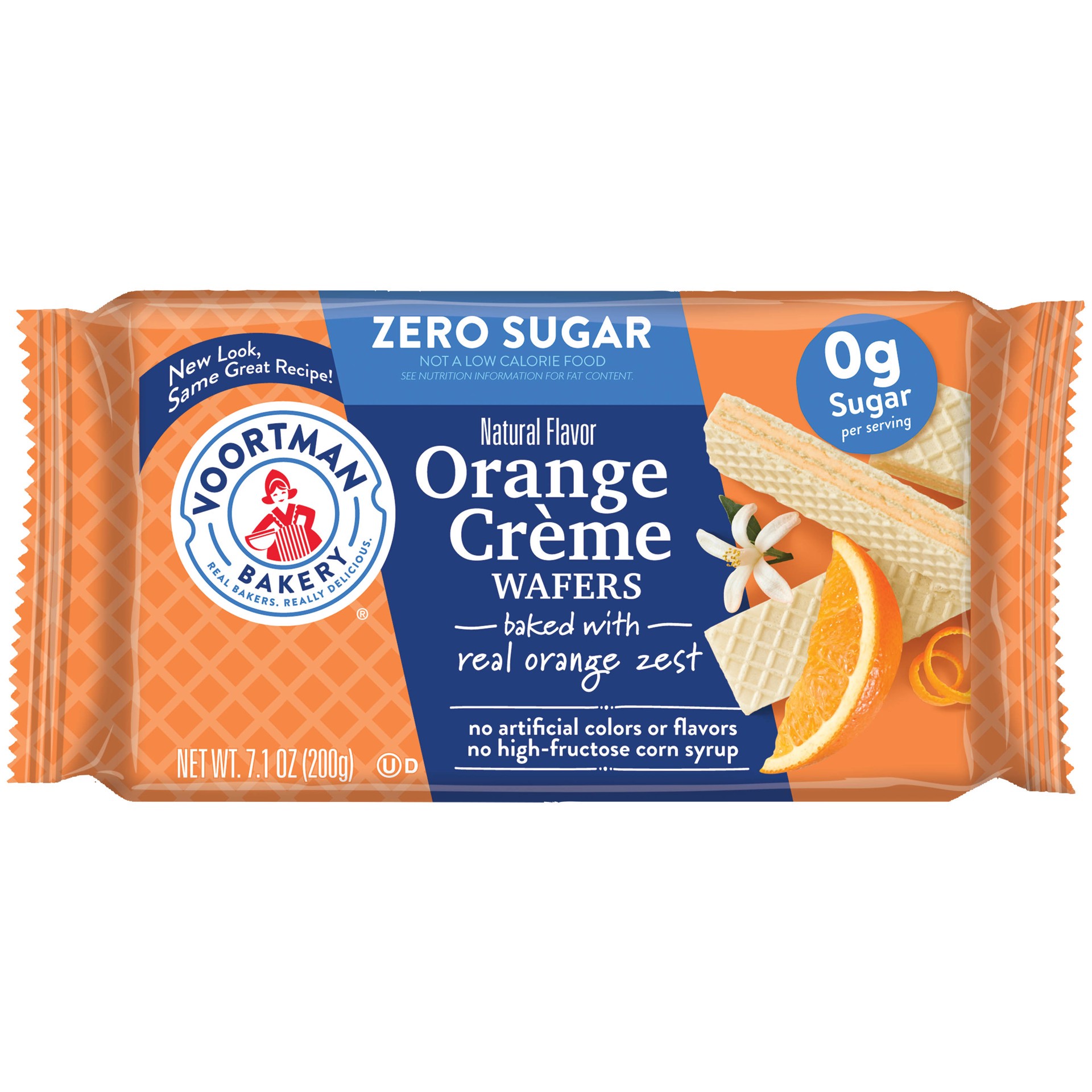 slide 1 of 4, VOORTMAN Bakery Zero Sugar Orange Creme Wafers 7.1 oz, 7.1 oz