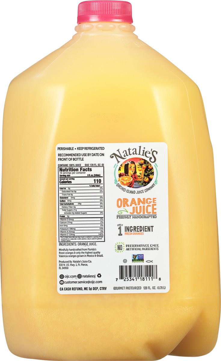 slide 6 of 9, Natalie's Orange Juice, 128 oz