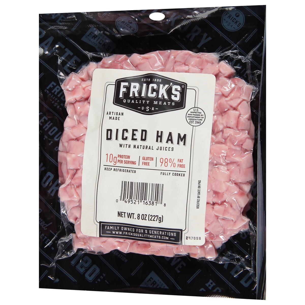 slide 9 of 12, Frick's Diced Ham with Natural Juices 8 oz, 1 ct