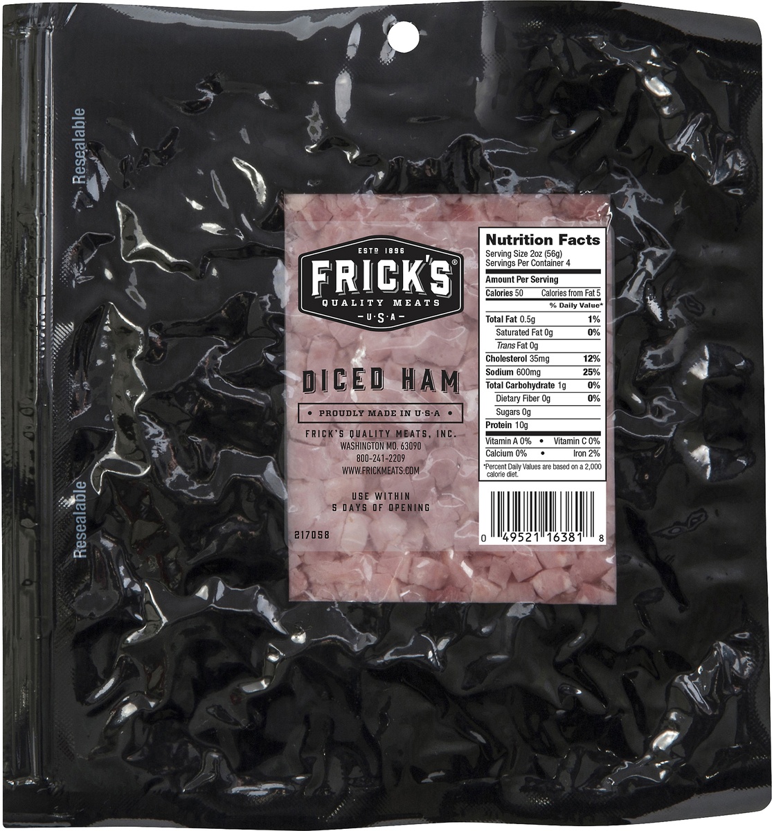 slide 6 of 6, Frick's Diced Ham, 1 ct