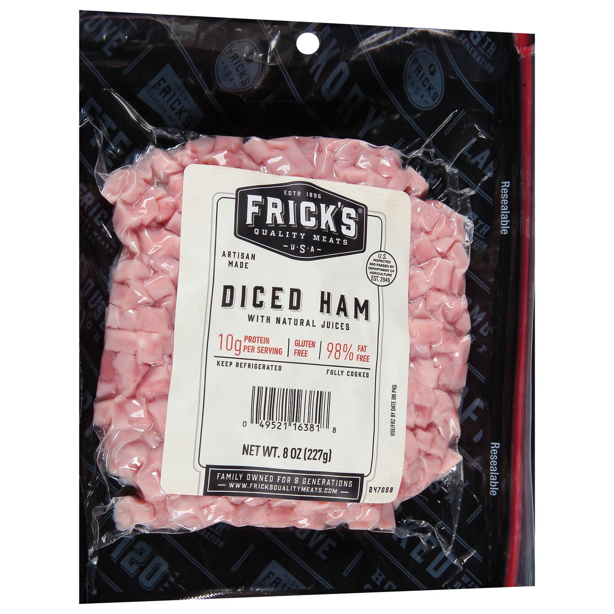 slide 8 of 12, Frick's Diced Ham with Natural Juices 8 oz, 1 ct