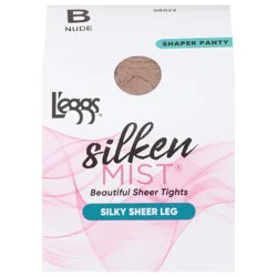 L'eggs Silken Mist Nude B Shaper Panty Silky Sheer Leg Tights Medium 1 pair
