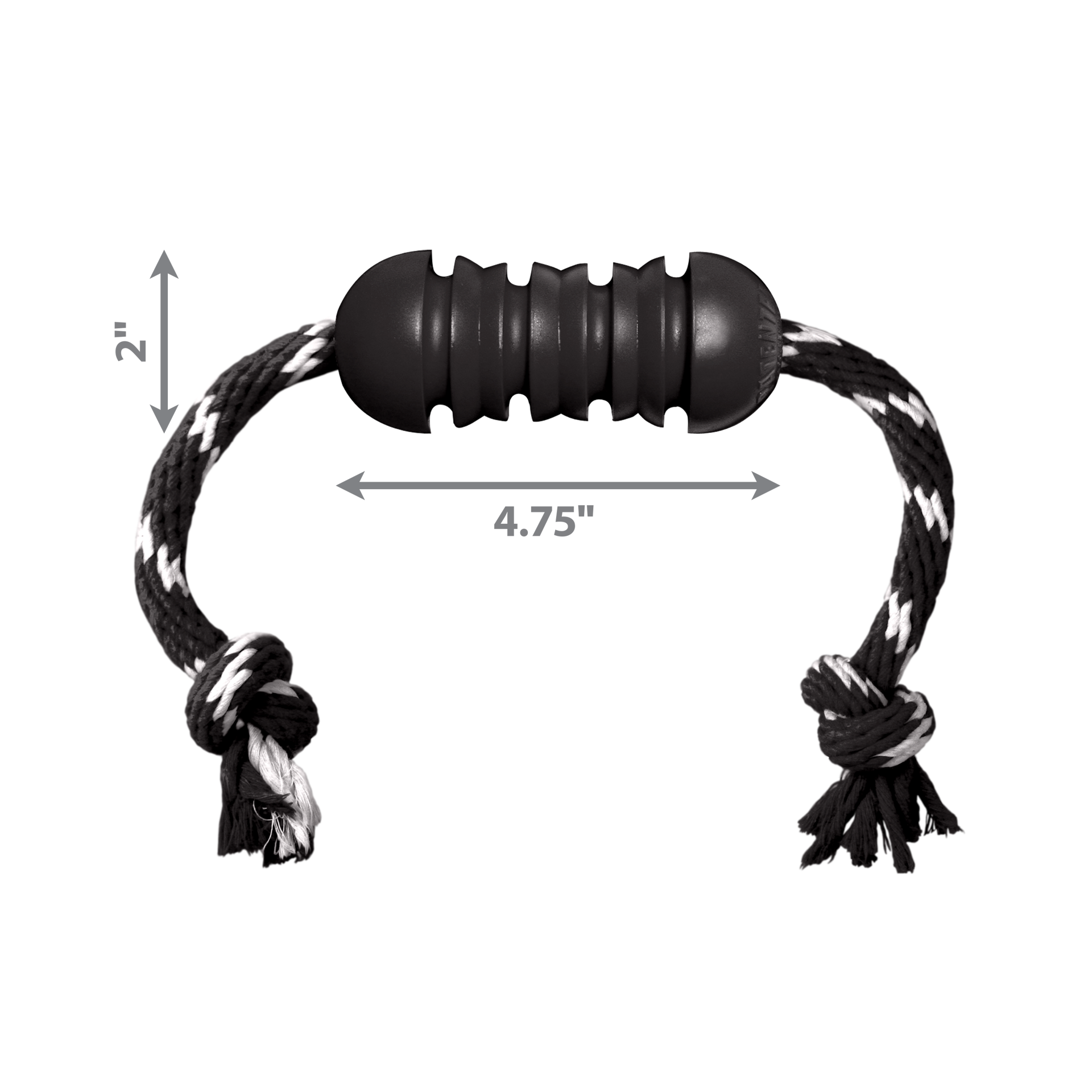 slide 4 of 4, KONG Extreme Black Dental w/Rope Dog Toy, MED