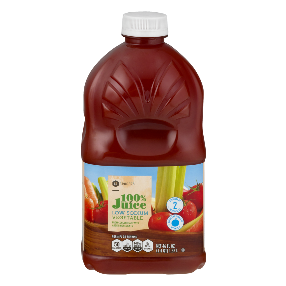 slide 1 of 1, SE Grocers 100% Juice Low Sodium Vegetable - 46 oz, 46 oz