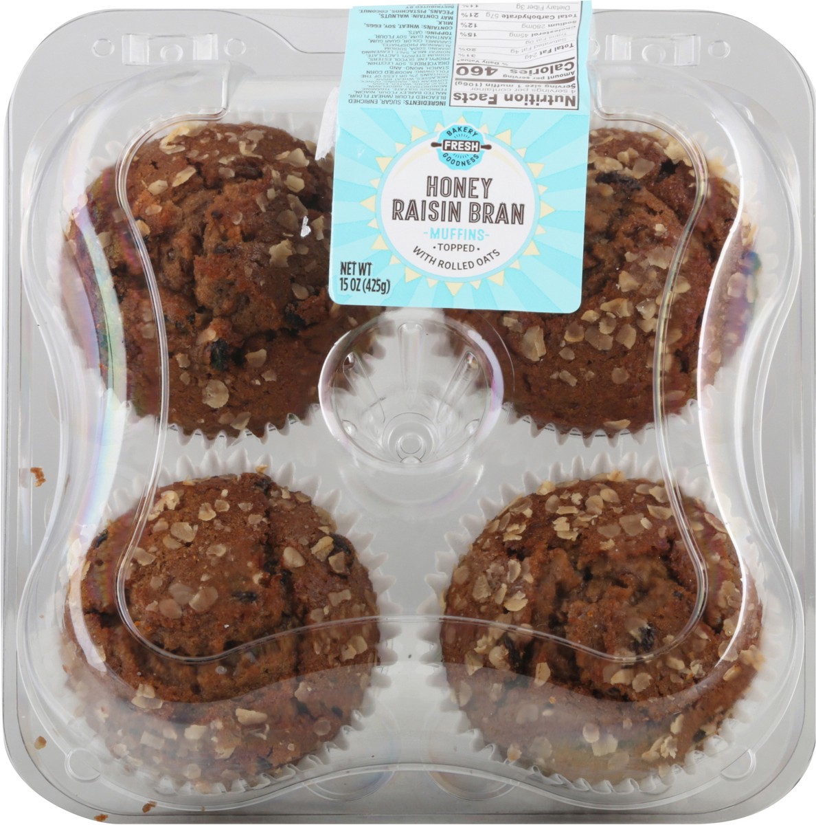 slide 7 of 13, Bakery Fresh Goodness Honey Raisin Bran Muffins 15 oz, 15 oz