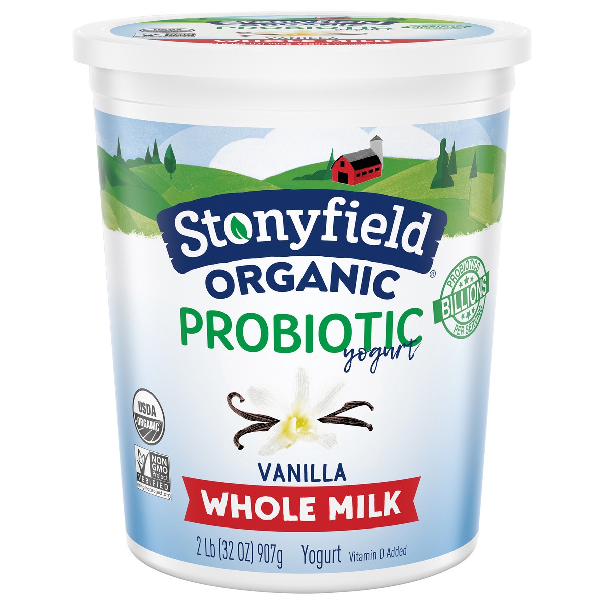 slide 12 of 12, Stonyfield Organic Whole Milk Probiotic Yogurt, Vanilla, 32 oz., 32 oz