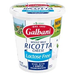 Galbani Ricotta Cheese, Lactose Free, Whole Milk